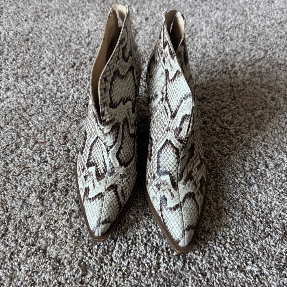 Vince Camuto Snakeskin Pattern Ankle Booties